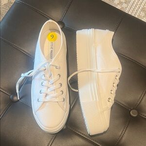 Steve Madden Cream Platform Sneakers